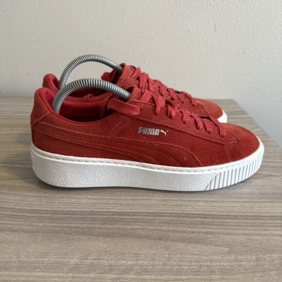 Puma Suede Platform Sneaker Womens Size 9.5 Barbados Cherry 362223-03 - Picture 6 of 11